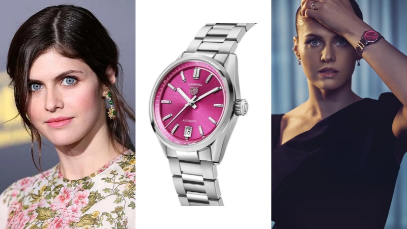 Alexandra Daddario - Tag Heuer Calera calendar watch